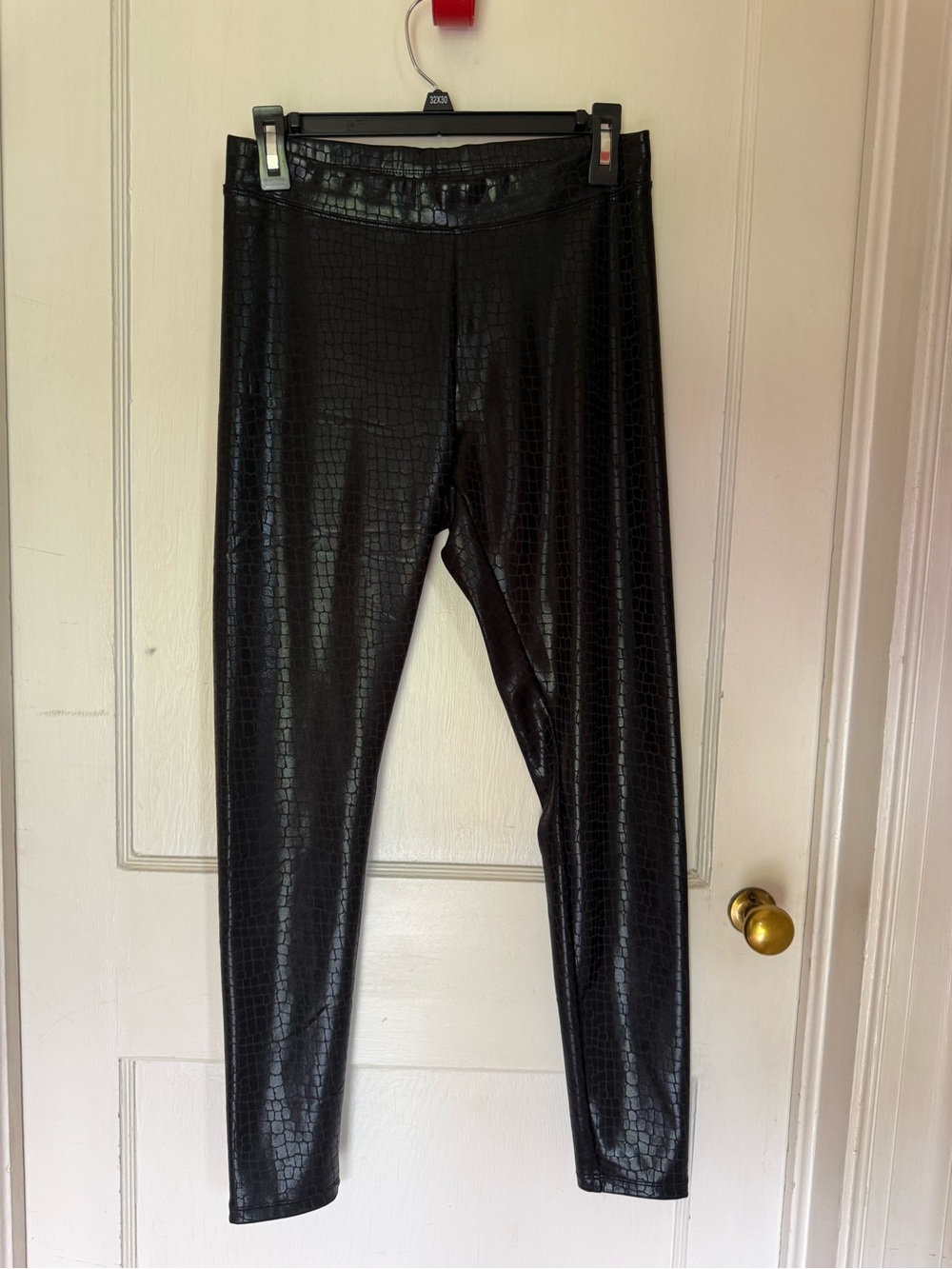 Express pleather reptile print leggings